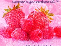 SUMMER SUGAR™ Perfume Oil - Pink Sugar Crystals, White Sugar Crystals, Strawberries, Raspberries, Sandalwood - Summer Fragrance