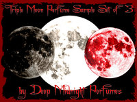 TRIPLE MOON™ Perfume sample set of three mini Vials, Gothic Perfume, Fantasy Perfume