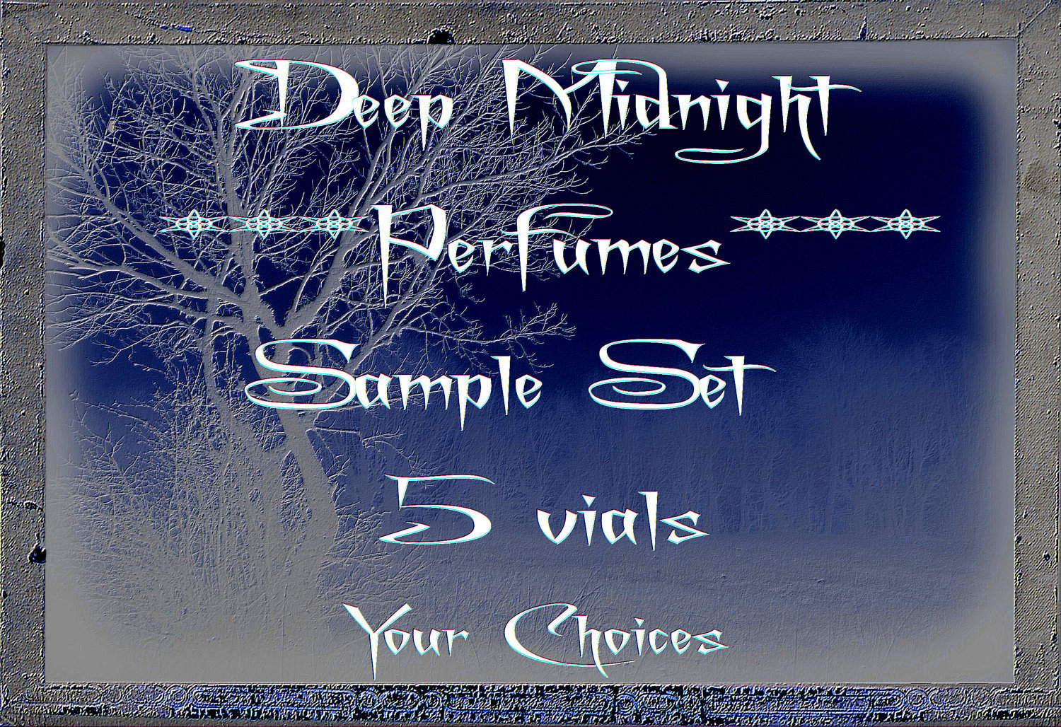 Choose Your Own Perfume SAMPLE Set of 5 Vials by  Deep Midnight Perfumes™