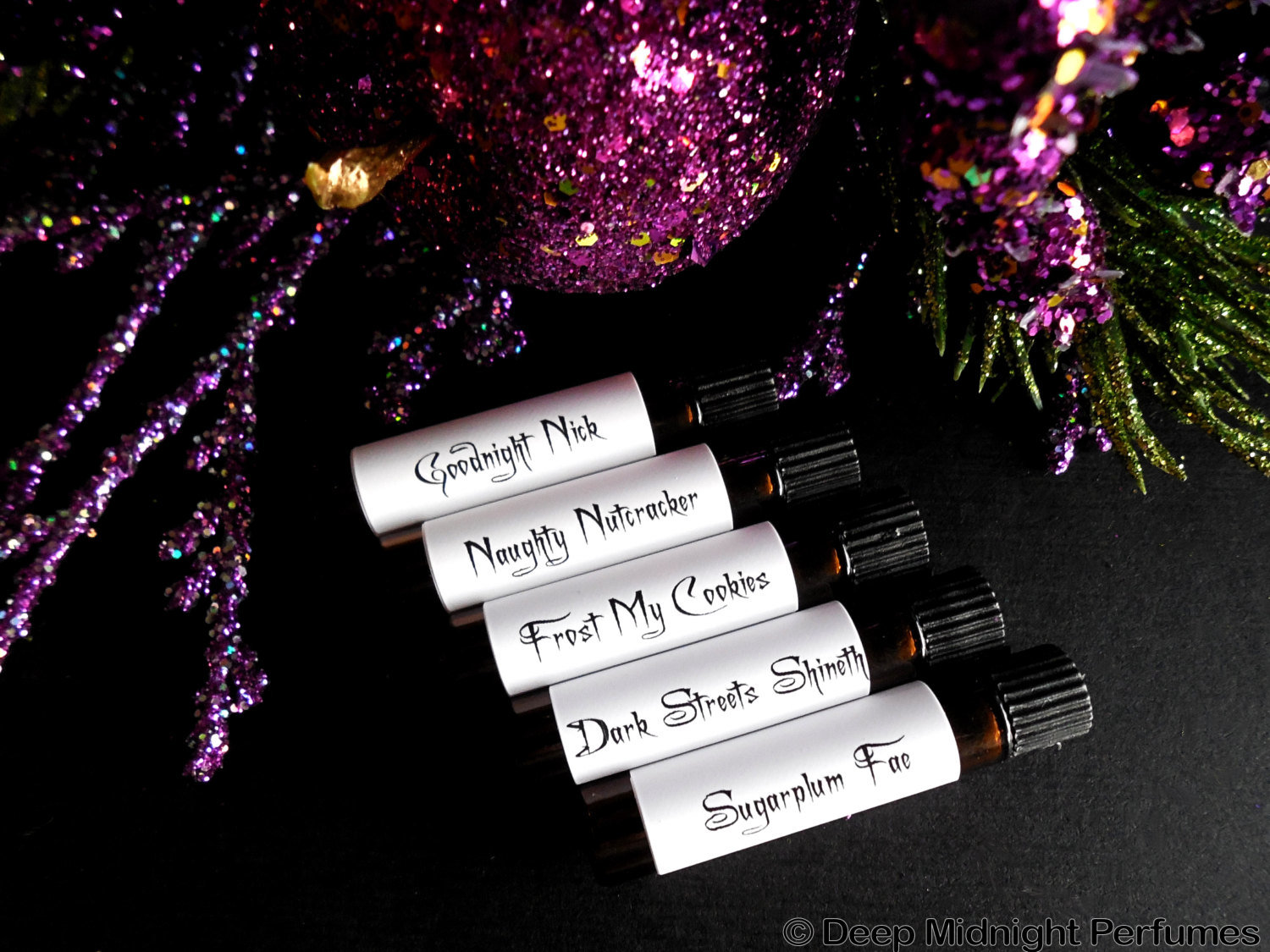 Gothic Little Christmas™ Perfume Sample Set of 5 vials - Christmas Perfume - Winter Perfume - Perfume Samples