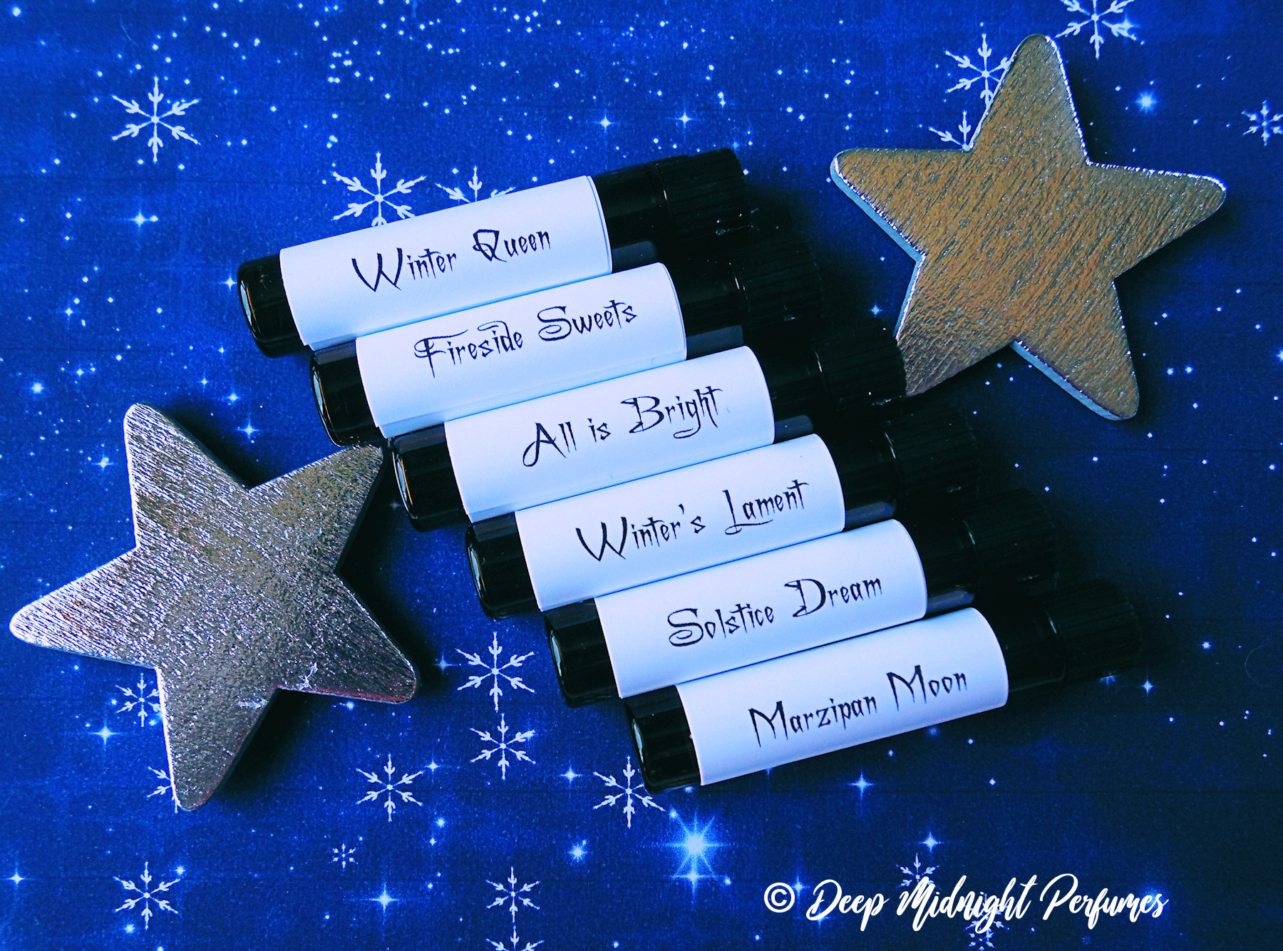 WINTER'S NIGHT™ Perfume Sampler Set of 6 Mini Vials - Holiday Perfume - Winter Fragrance - Christmas Perfume