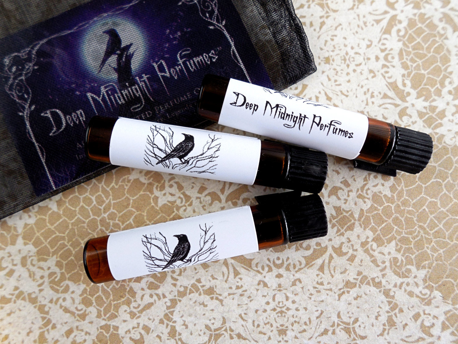 PERFUME SAMPLES by Deep Midnight Perfumes, CHOOSE Your Own Sampler Set of 3 Vials