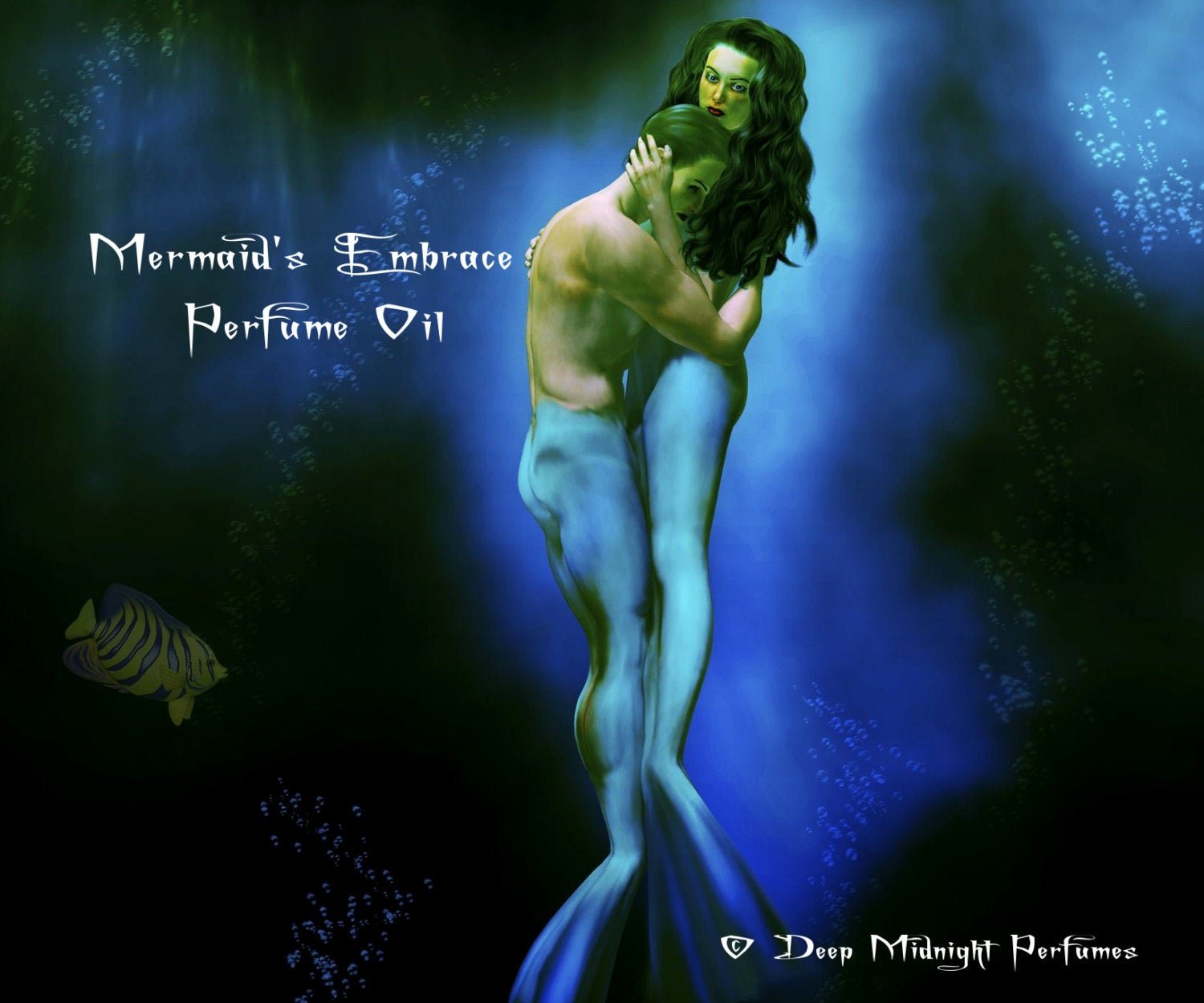 Mermaid's Embrace™ Perfume Oil - Deep Sea Waters, Ocean Lilies, Jasmine, Hibiscus, Pink Lotus, Sea Moss - Mermaid Perfume