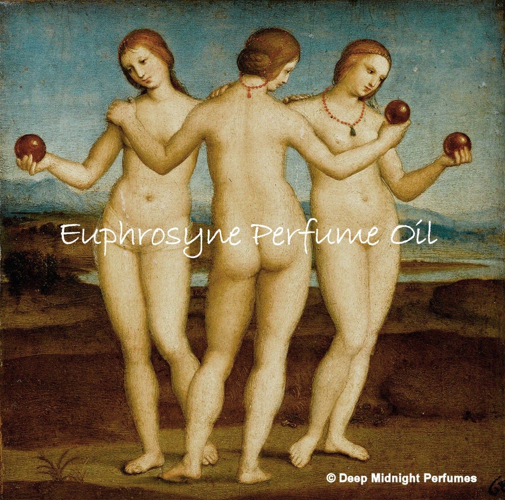 EUPHROSYNE Perfume Oil - Tropical Fruits, Pears, Sweet Cream, Caramel, Lily of the Valley, Three Graces - Goddess Perfume