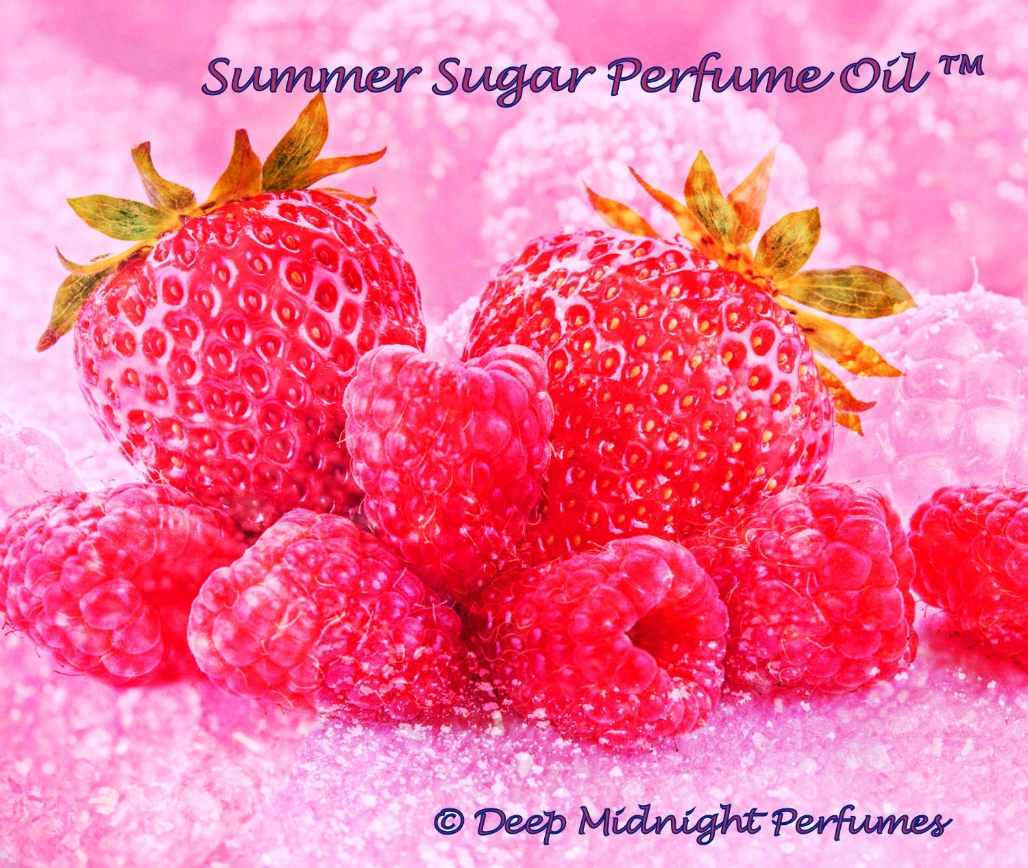 SUMMER SUGAR™ Perfume Oil - Pink Sugar Crystals, White Sugar Crystals, Strawberries, Raspberries, Sandalwood - Summer Fragrance