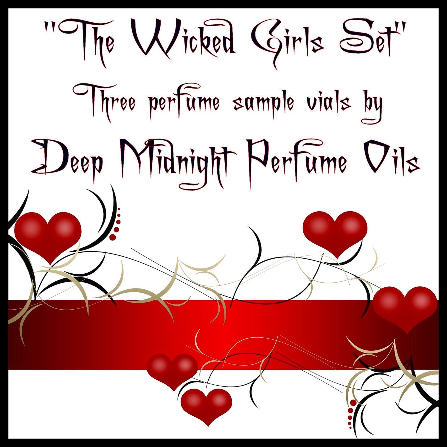 Wicked Girls™ Perfume Sample Set - Set of 3 Sample Vials - Gothic Perfume - Valentines Perfume