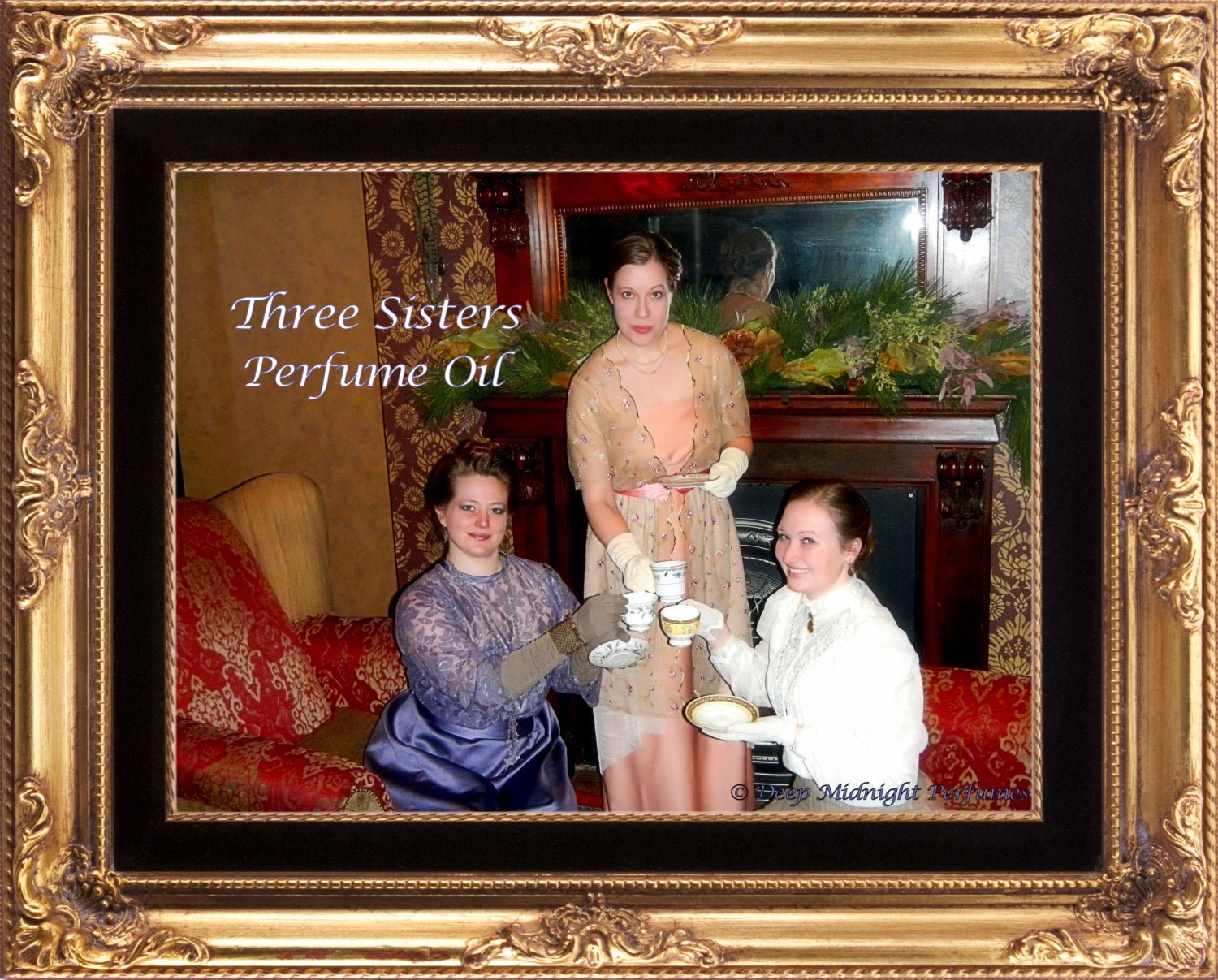 Three Sisters™ Perfume Oil - Iris Flowers, Golden Musk, Bergamot, White Tea - Downton Abbey Inspired - Edwardian Perfume