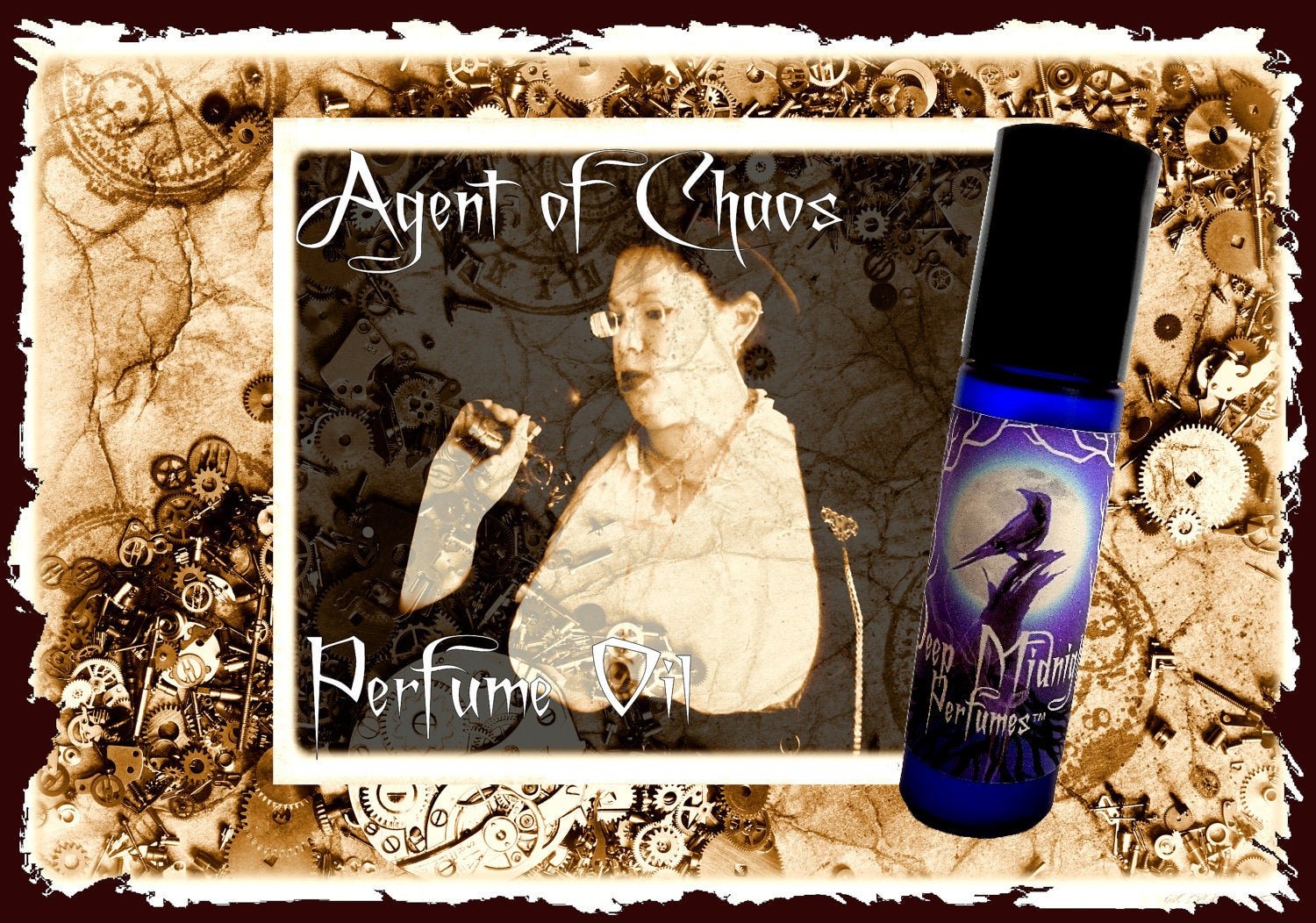 AGENT OF CHAOS™ Perfume Oil - Chypre Accord, Leather,  Cardamon, Clove, Citrus, Mahogany - Steampunk Perfume