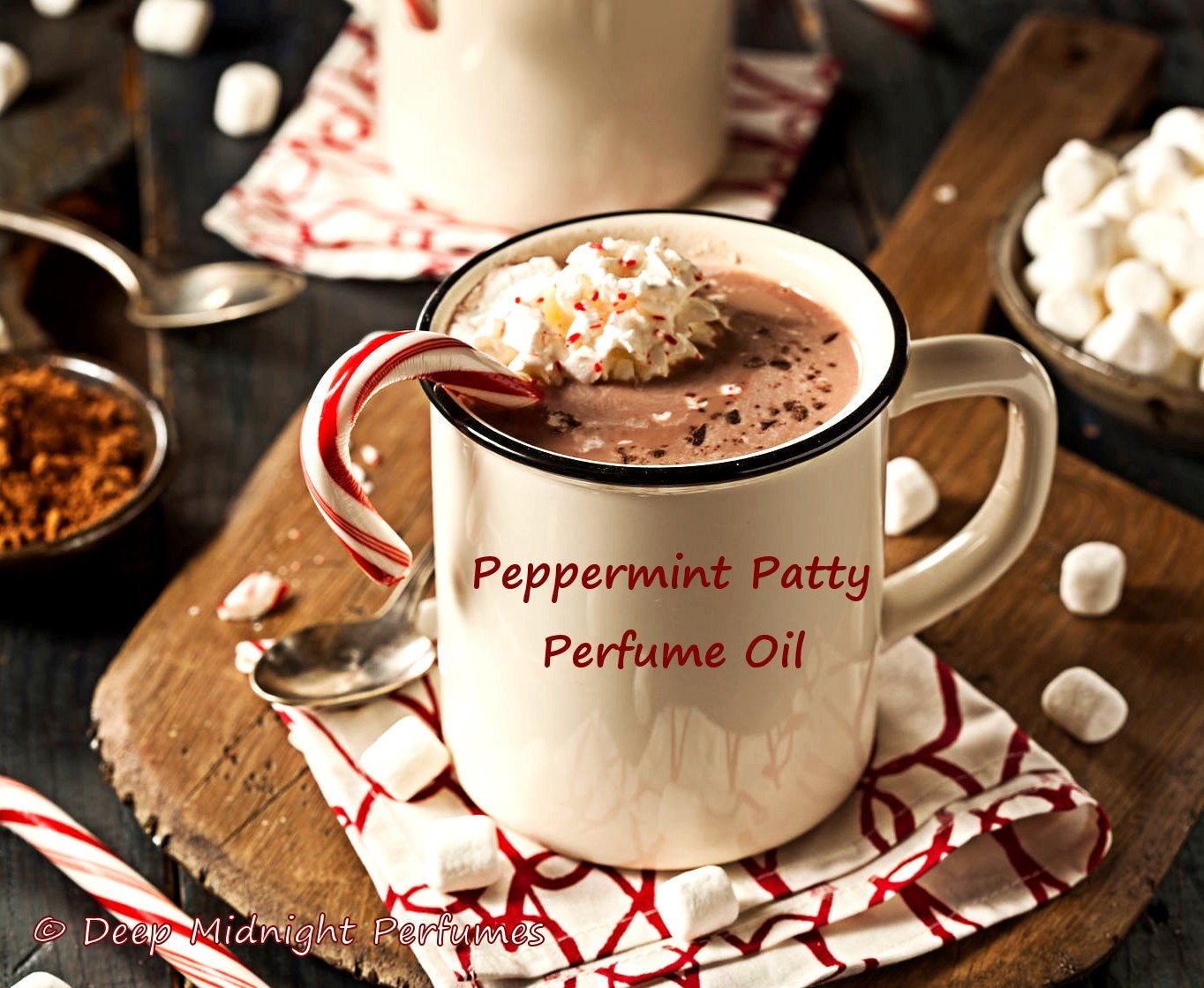 PEPPERMINT PATTY Perfume Oil - Chocolate Cocoa, Peppermint, Sugar Crystals, Spruce, Ozone, Berries - Christmas Perfume - Holiday Fragrance