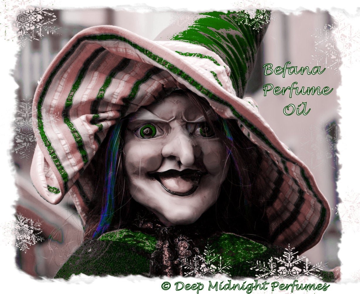 BEFANA™ Perfume Oil -  Mulled Fruits, Chimney Smoke, Chocolate, Cinnamon Leaf, Siberian Fir, Hollyberries - Christmas Perfume - Winter Fragrance