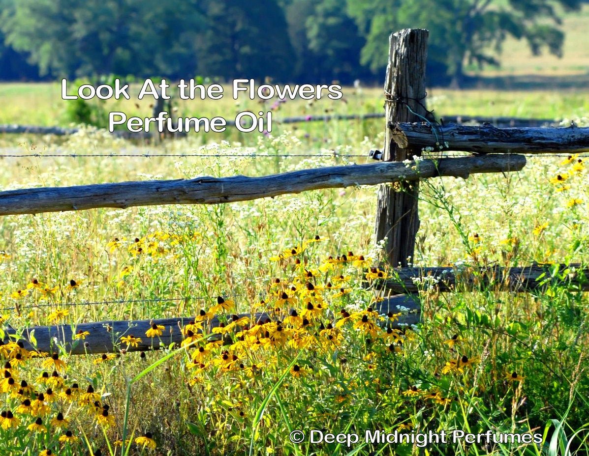 Look at the Flowers Perfume Oil - Bright Sunflowers, Roasted Pecans, Sugar, Pastry, Woods, Gunpowder - The Walking Dead Inspired