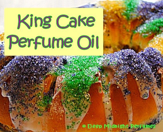 KING CAKE Perfume Oil - Yeasty bread, cinnamon sugar, vanilla, cream cheese frosting, strawberrries -Mardi Gras Perfume