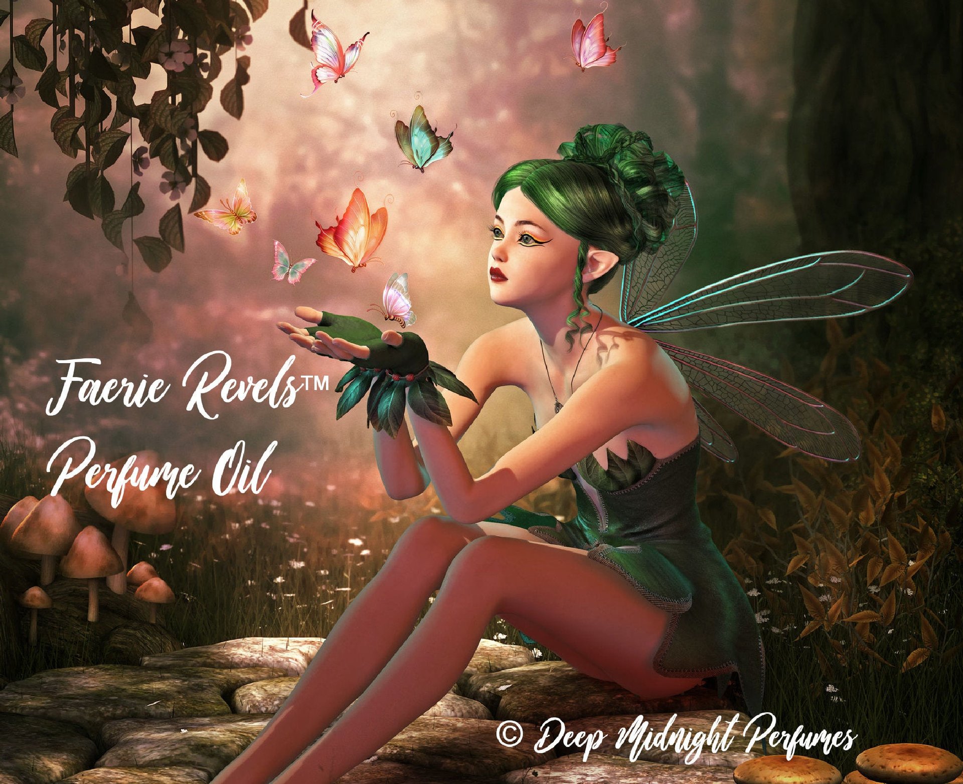 FAERIE REVELS™ Perfume Oil - Plump Strawberries, Dark Chocolate, Vanilla Pods, Plums, Sweet Dark Amber, Oak Wood - Fantasy Perfume - Faerie Perfume - Fairy perfume