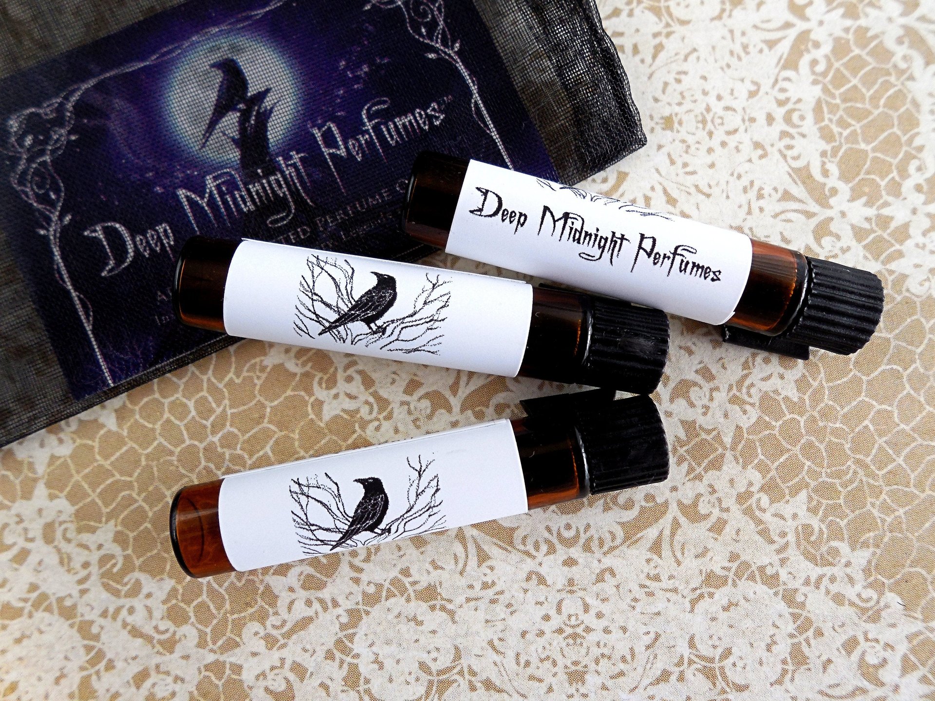MYSTICAL GIRLS™ Perfume Sampler Set - Three Sample Vials - Deep Midnight Perfumes - Fantasy Perfume