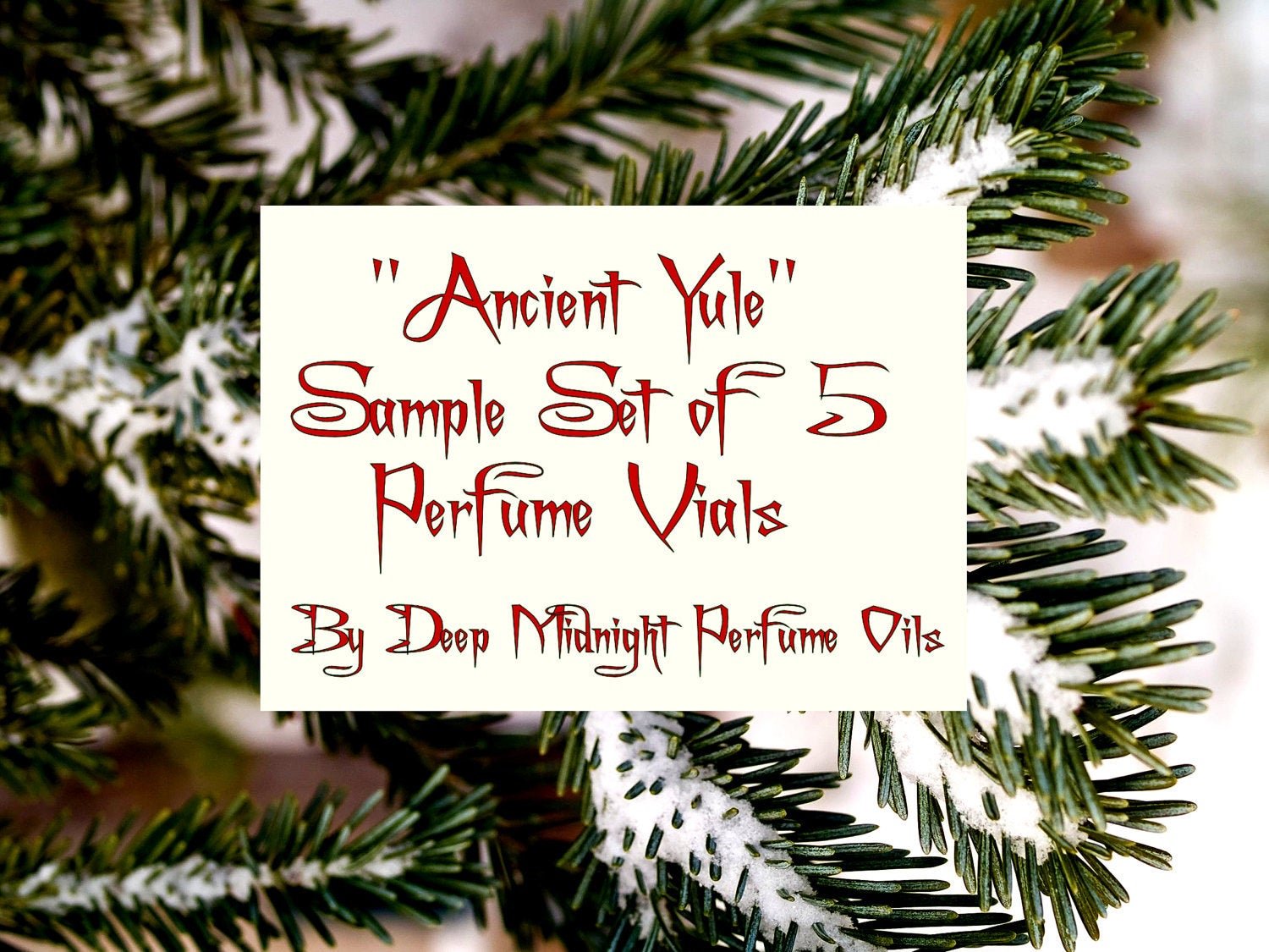 ANCIENT YULE PERFUME Sample Set of 5 vials, Gothic Perfume - Yule Perfume