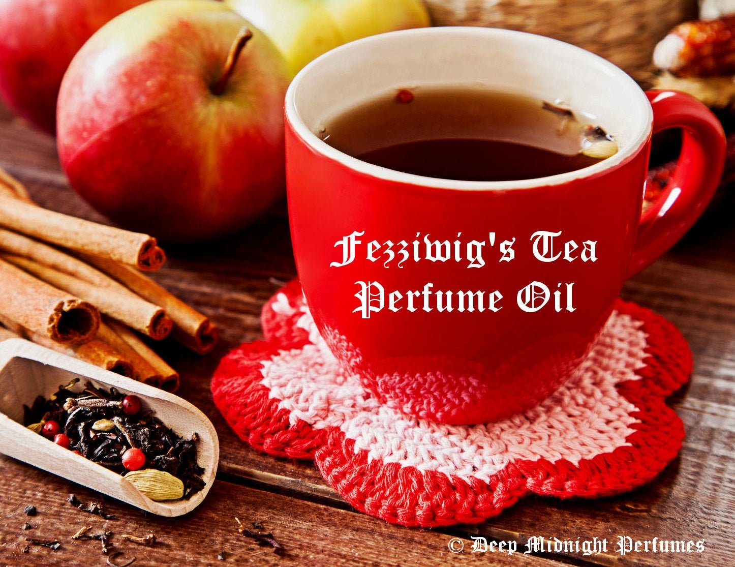 Fezziwig's Tea Perfume Oil - Dark English Tea, Cardamom, Cinnamon, Peppercorn, Apples, Clove, Orange Peel - Chrismas Perfume - Holiday Scent