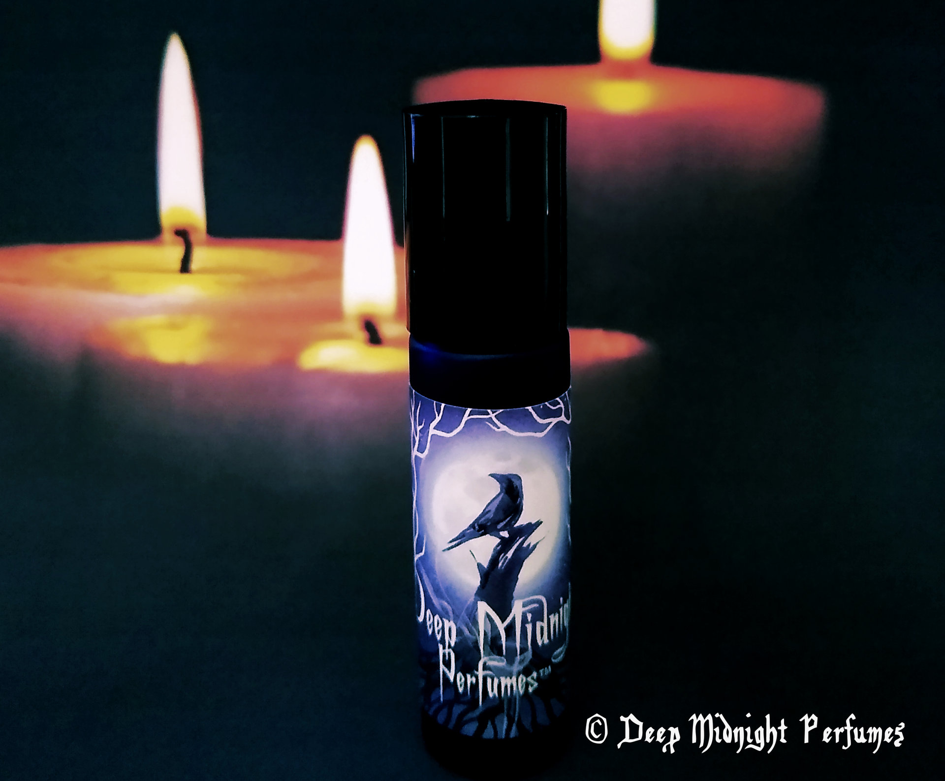 MIDNIGHT BY CANDLELIGHT™ Perfume Oil - Lilac Blossoms, Magnolia, Blueberry Wine, Peach, Vanilla, Sandalwood, Soft Musk - Deep Midnight Perfumes™ 10th Anniversary Perfume