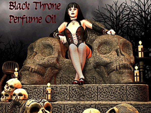 BLACK THRONE™ Perfume Oil - Black Opium Accord, Oriental Florals, Teakwood, Patchouli, Vanilla, Dark Tea - Gothic Perfume