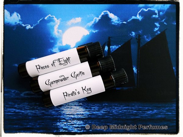 PIRATES BOOTY™ Perfume Sample Set - three Mini Vials - Perfume Oil - Pirate Perfume - Black Sails