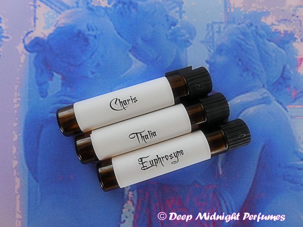 THREE GRACES Perfume Oil Set - Sampler Set of 3 Vials - Deep Midnight Perfumes™