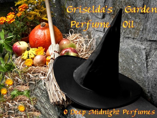 Griselda’s Garden™ Perfume Oil: autumn flowers, black currants, ripe peaches, oak, amyris, firewood, soil, Halloween Perfume, Fall Fragrance