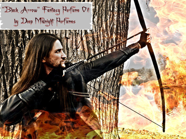 BLACK ARROW Perfume Oil - Deep Dark Resins, Blackened Honey, Smoldering Dragonfire - Fantasy Perfume -Inspired by The Hobbit