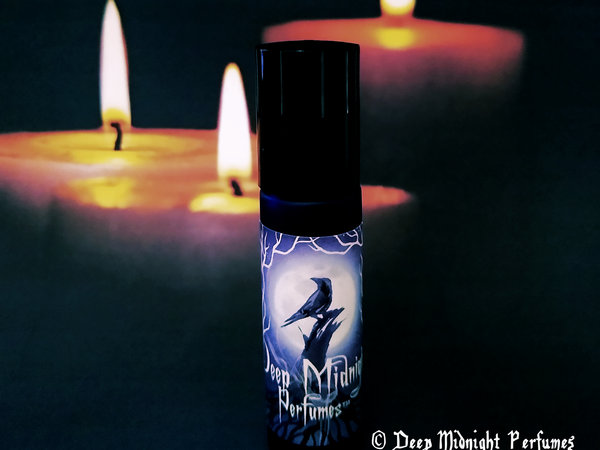 MIDNIGHT BY CANDLELIGHT™ Perfume Oil - Lilac Blossoms, Magnolia, Blueberry Wine, Peach, Vanilla, Sandalwood, Soft Musk - Deep Midnight Perfumes™ 10th Anniversary Perfume