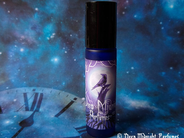 TEN PAST MIDNIGHT™ Perfume Oil - Charred Oakwood, Incense, Black Agarwood, Carnation, Jasmine, Madagascar Vanilla, Sandalwood, Cinnamon - Deep Midnight Perfumes™ 10th Anniversary Perfume