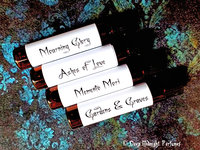 VICTORIAN MOURNING™ Perfume Sampler Set - Four Sample Vials - Deep Midnight Perfumes - Artisan Perfume — half dram (2ml) vials