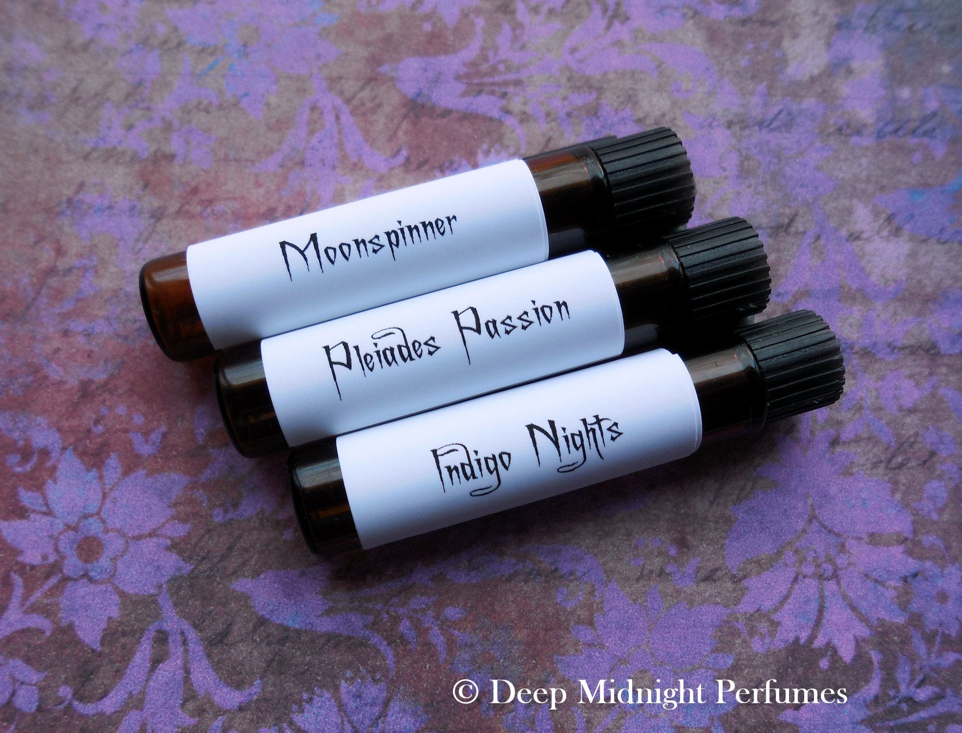 MYSTICAL GIRLS™ Perfume Sampler Set - Three Sample Vials - Deep Midnight Perfumes - Fantasy Perfume — half dram (2ml) vials