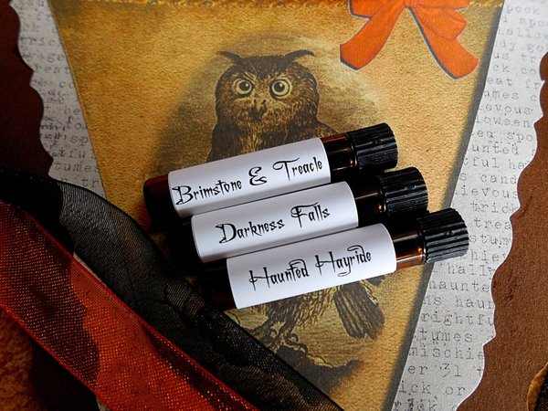 Sweet and Sinister™ Halloween Perfume Sampler Set # 3 - Halloween Perfume -  Fall Perfume - half dram (2ml) vials