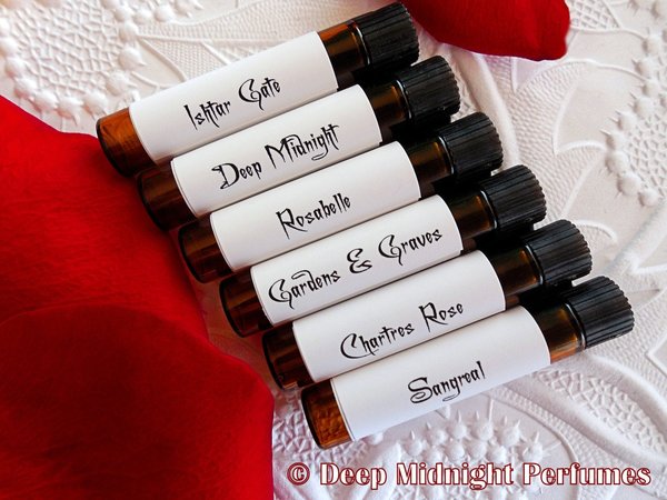 Rose Lovers Perfume Sample Set - 6 samples - Rose perfume oil — half dram (2ml) vials