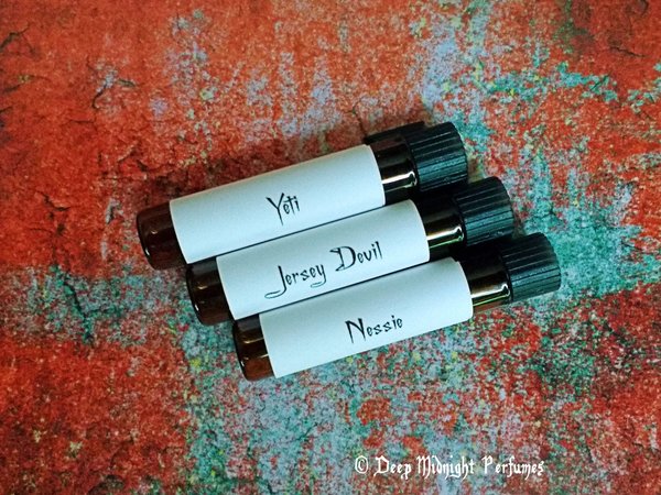 CRYPTO LEGENDS™ Perfume Sampler Set - Three Sample Vials - Deep Midnight Perfumes - Fantasy Perfume — half dram (2ml) vials